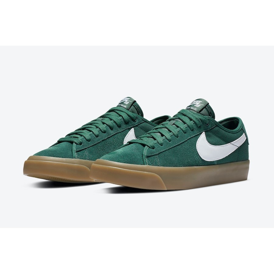 Nike Sb Zoom Blazer Low Pro Gt Qs White Fir Gumlightbrown Footwear Shoes At Satellite Boardshop