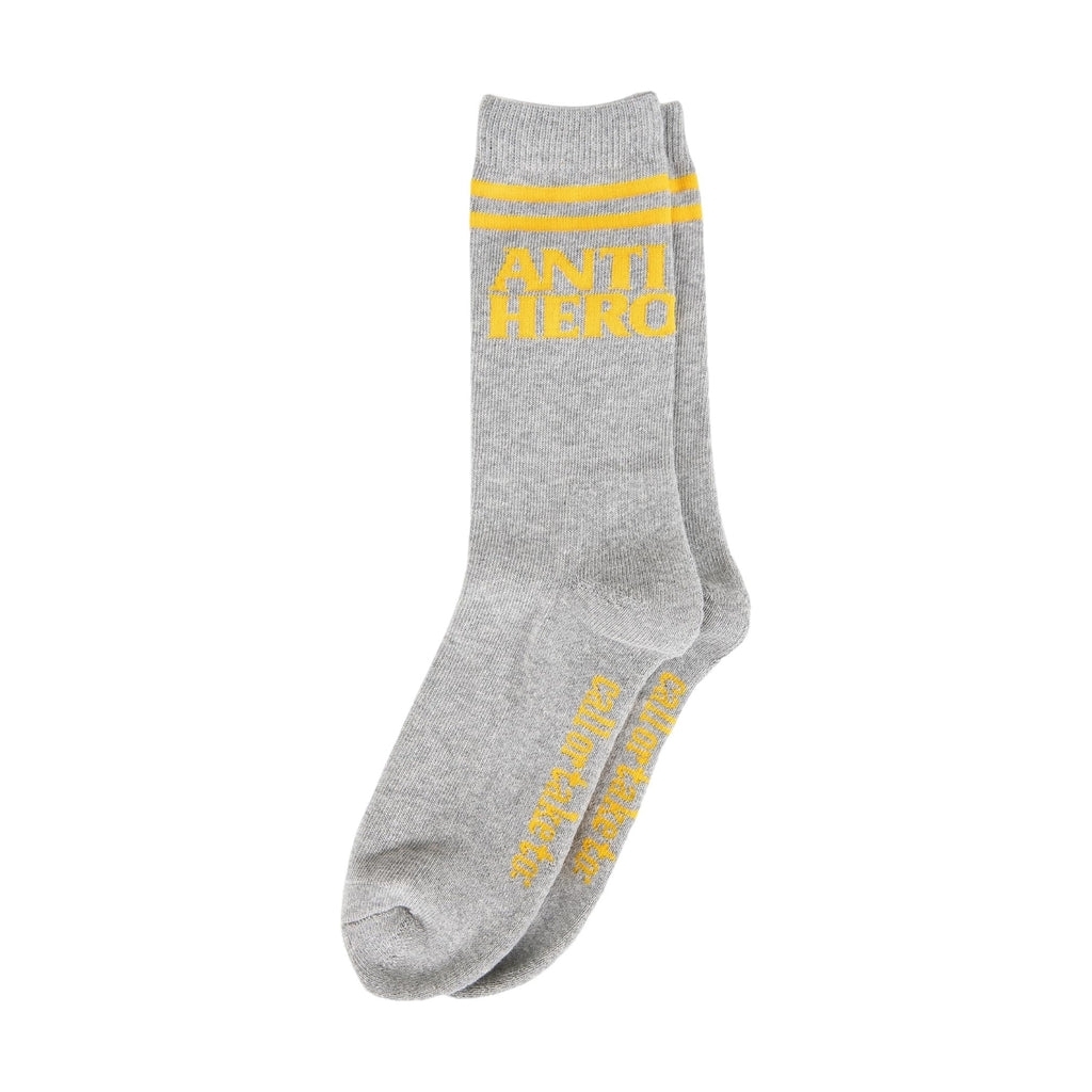 ANTI HERO If Found Flushable Socks (Heather Grey/Yellow)