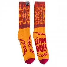 SANTA CRUZ Slime Balls Hot Head Crew Socks (Red/Orange)