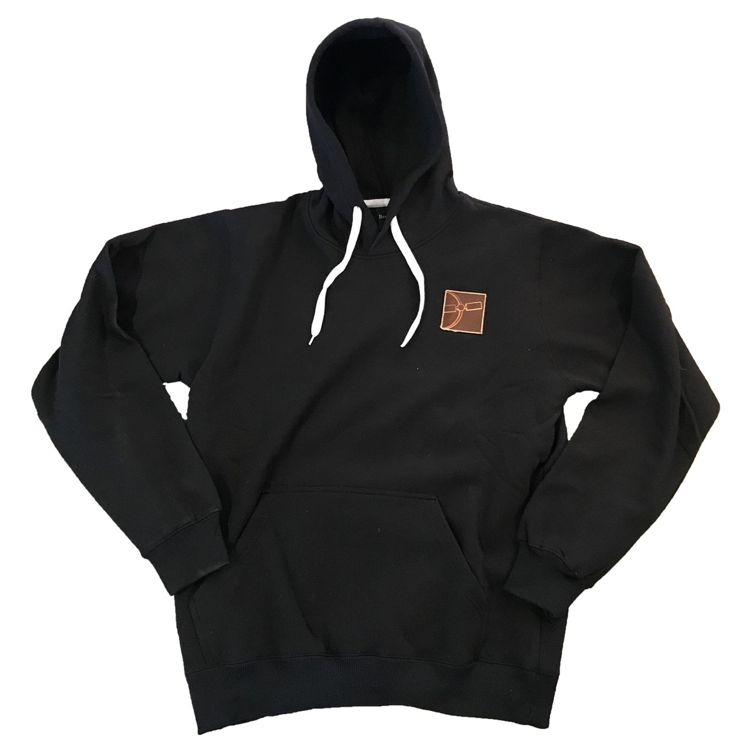 hoodie with leather patch