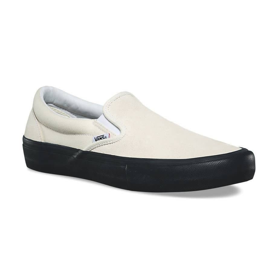 vans slip on pro white black