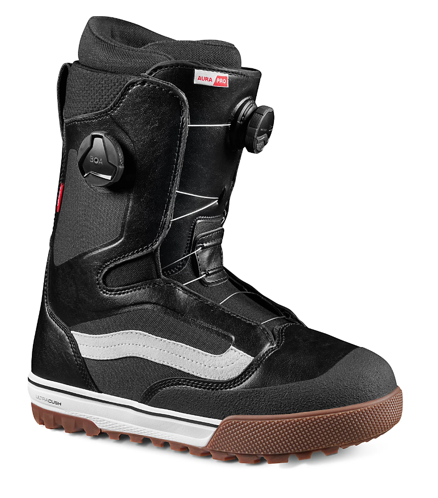 Vans Aura Pro Snowboard Boot 2022/23 (Black/White) Men's Boots at ...