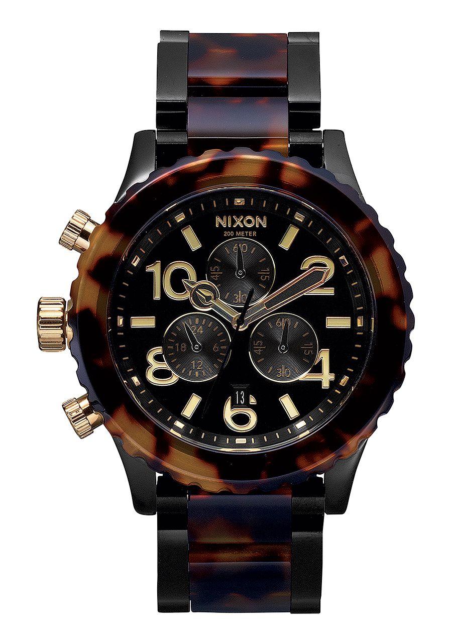 Nixon 42 20 Chrono (All Black/Tortoise) at Switch Skateboarding