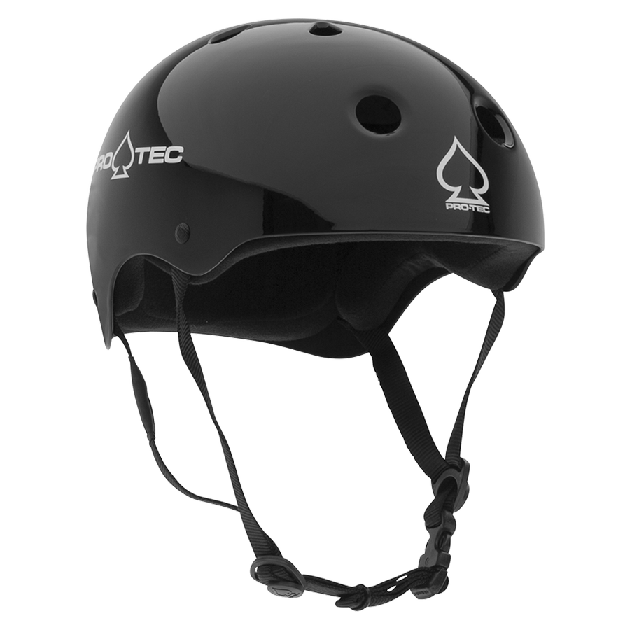 Protec Classic Skate Helmet (Gloss Black) Helmets at Switch Skateboarding