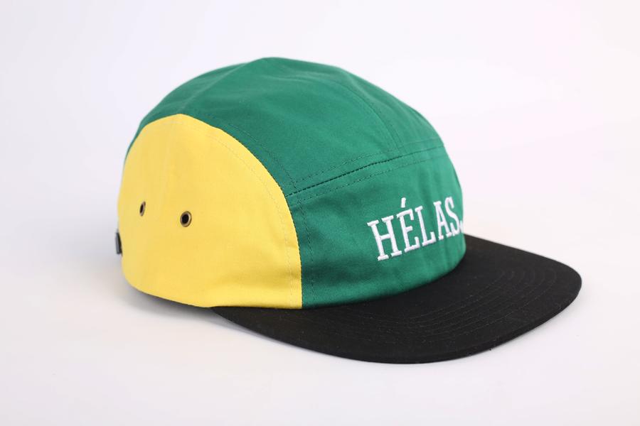 Helas caps ニット　スケーター Hélas Helas Caps Capitole (Green and Yellow Cotton Twill) Caps at