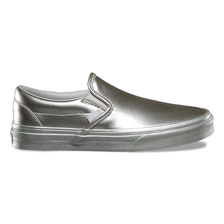 slip on vans metallic