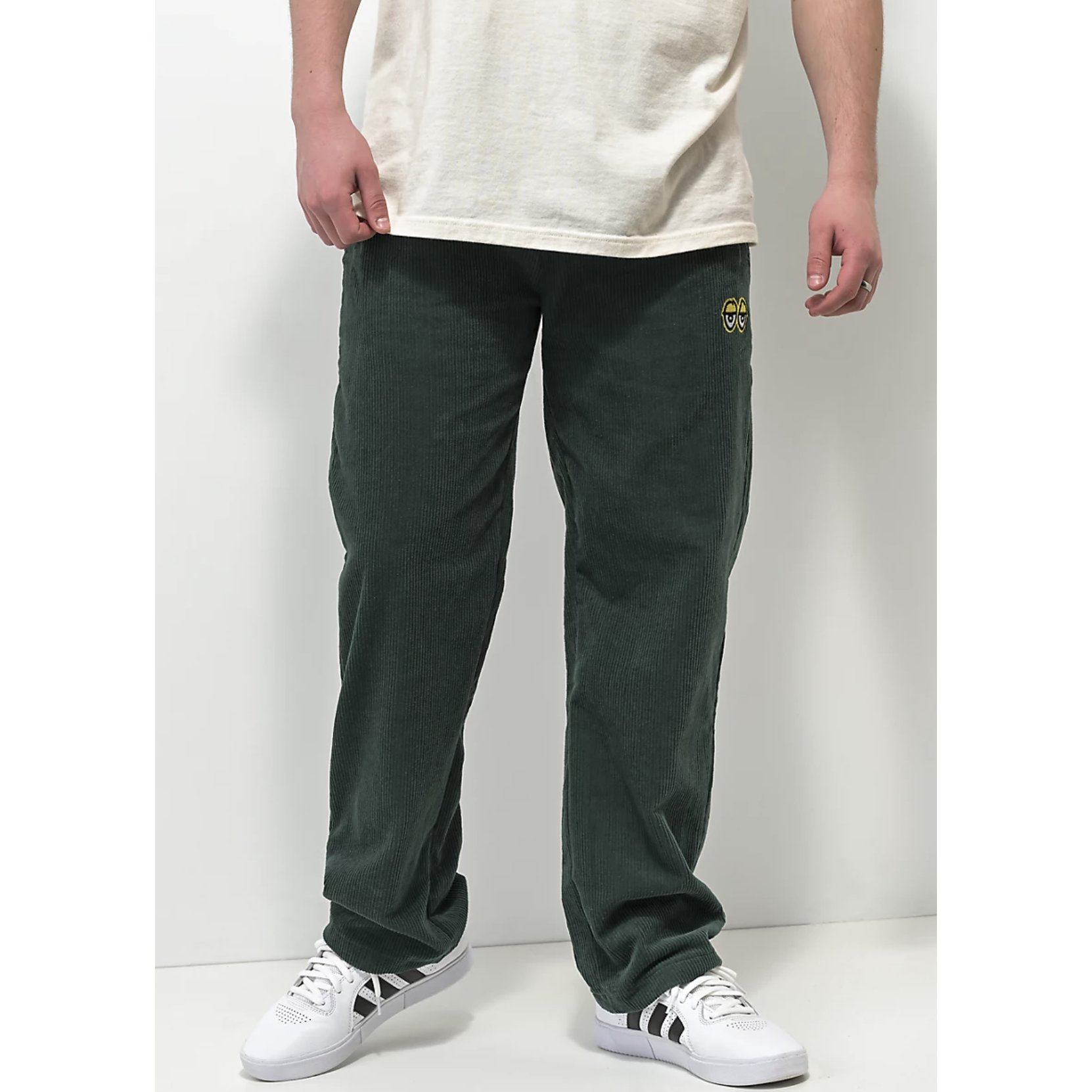 Krooked Krooked Eyes Corduroy Pant (Green) Casual Pants at Switch