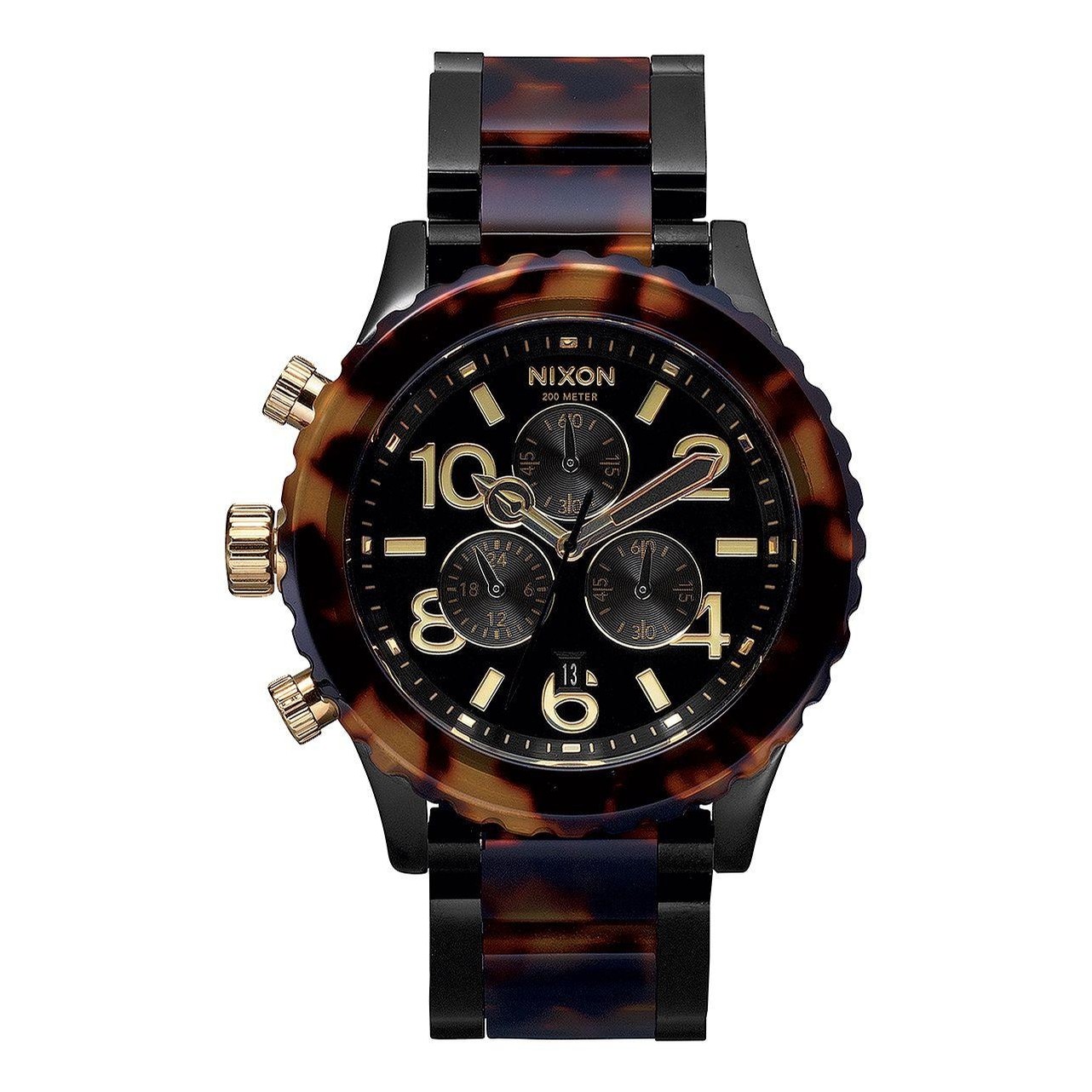 Nixon 42 20 Chrono (All Black/Tortoise) at Switch Skateboarding