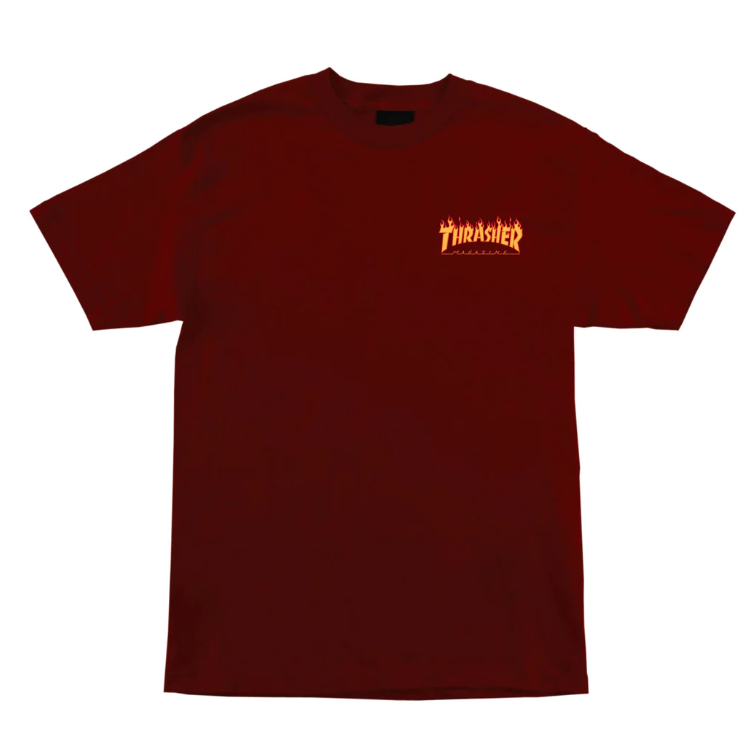 Thrasher Santa Cruz Tシャツ バーガンディ Santa Cruz Thrasher Flame Dot S/S Heavyweight T Shirt