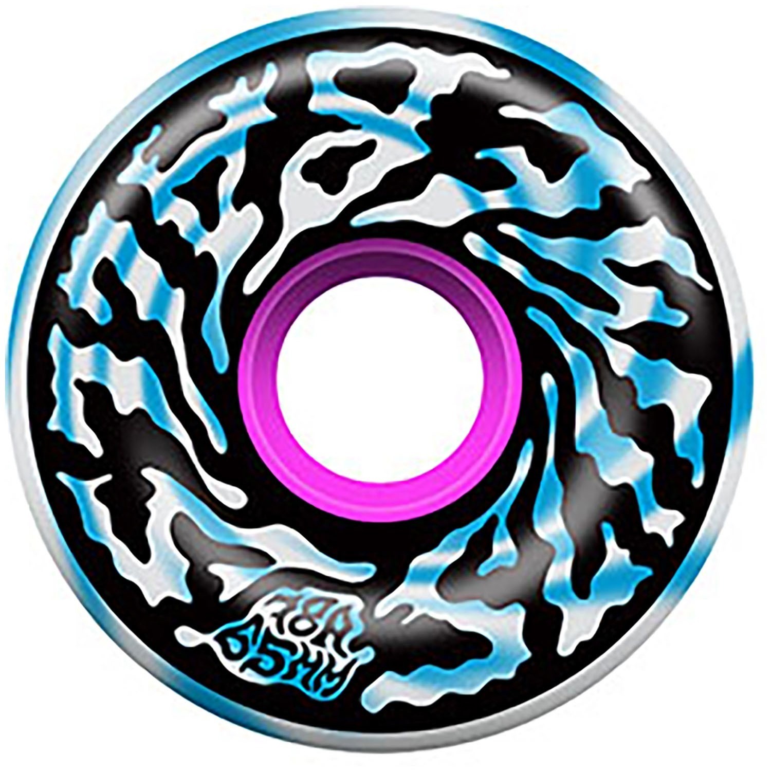 Santa Cruz Skateboard Wheels 65mm Blue Swirl Slime Balls With Bones Reds 