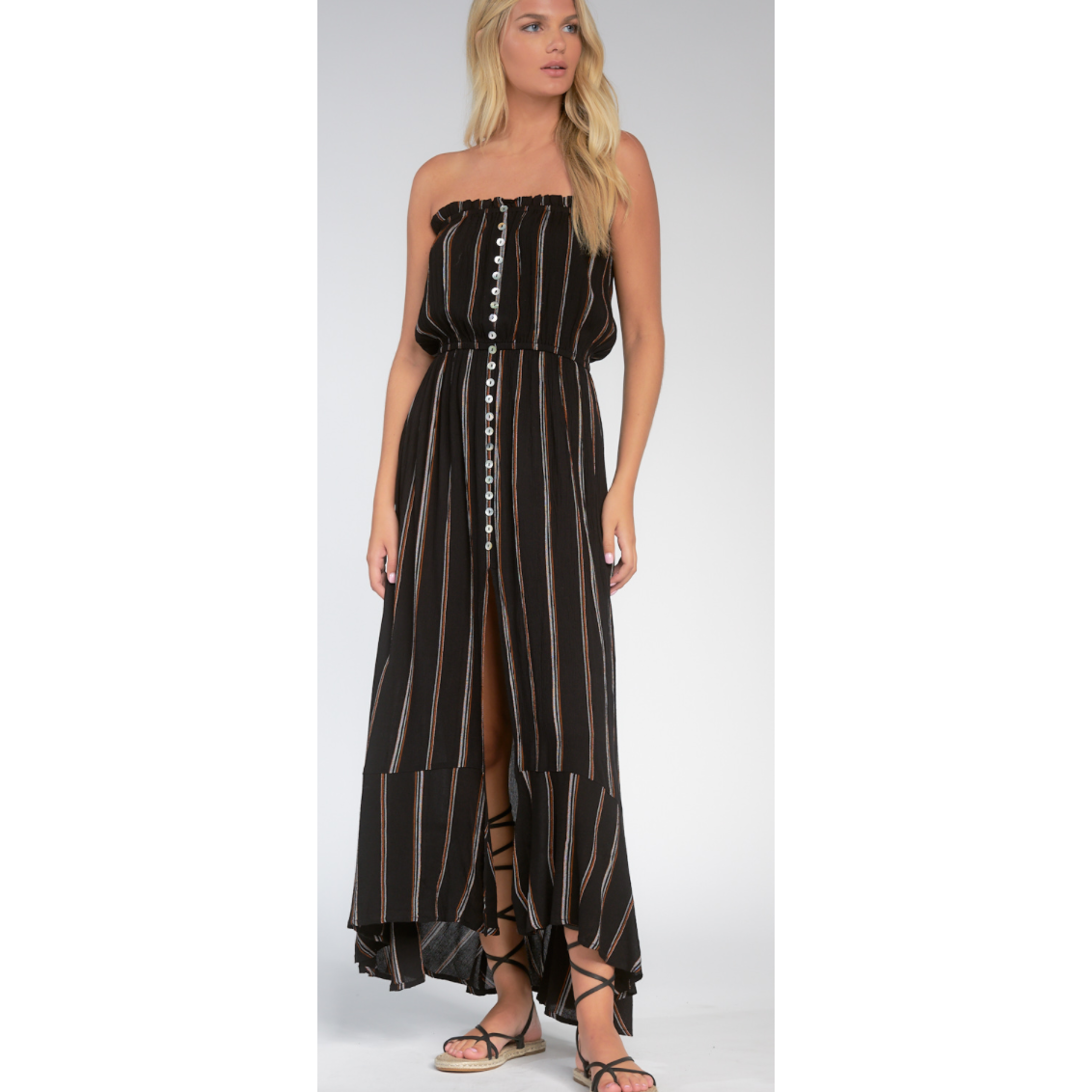front button maxi dress