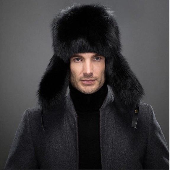 QueenFur Queen Fur-mens real fox fur with leather bomber hat Hats winter at  Luxeden 1