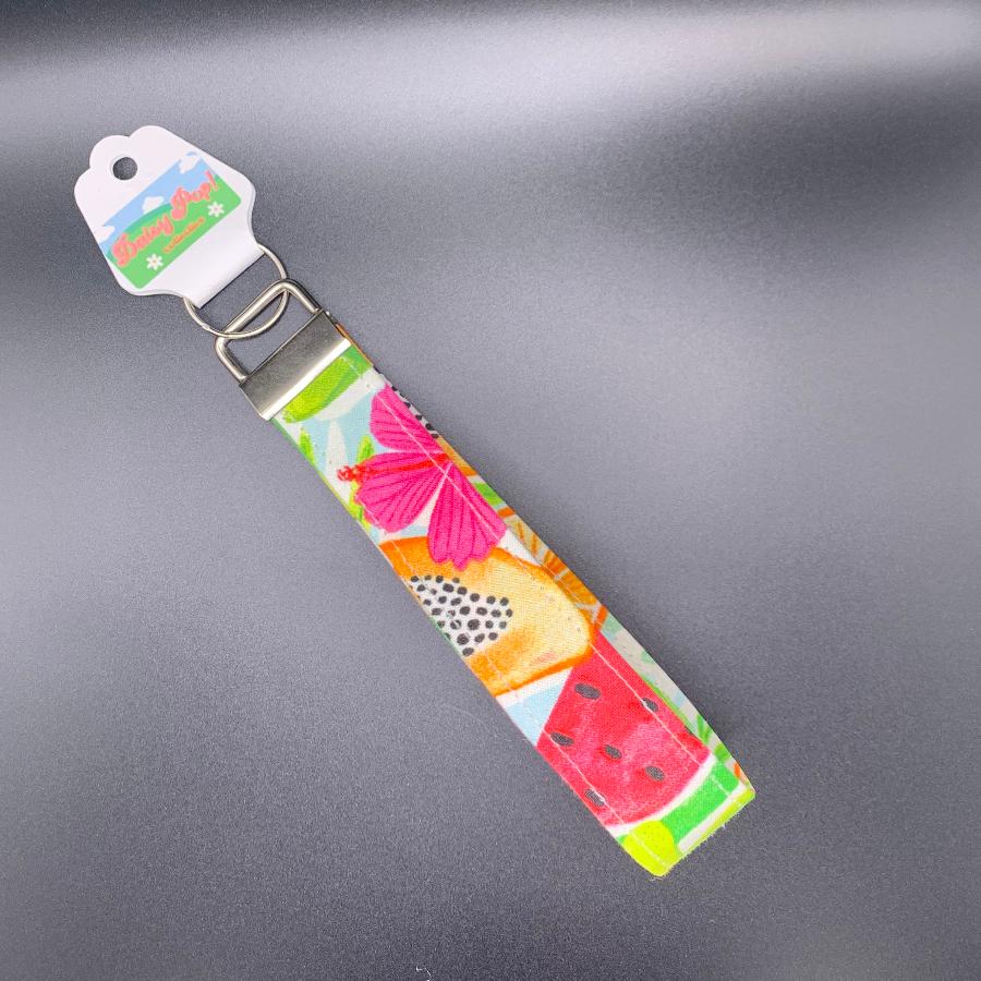 daisyPOp! Collective Tropical Fruit Key Fob Wrist Lanyard 6 in::pink