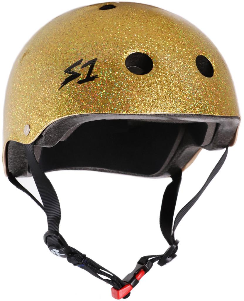 S1 Helmet Co. Lifer Helmet Gold Glitter Helmets at TriStar Skateboards