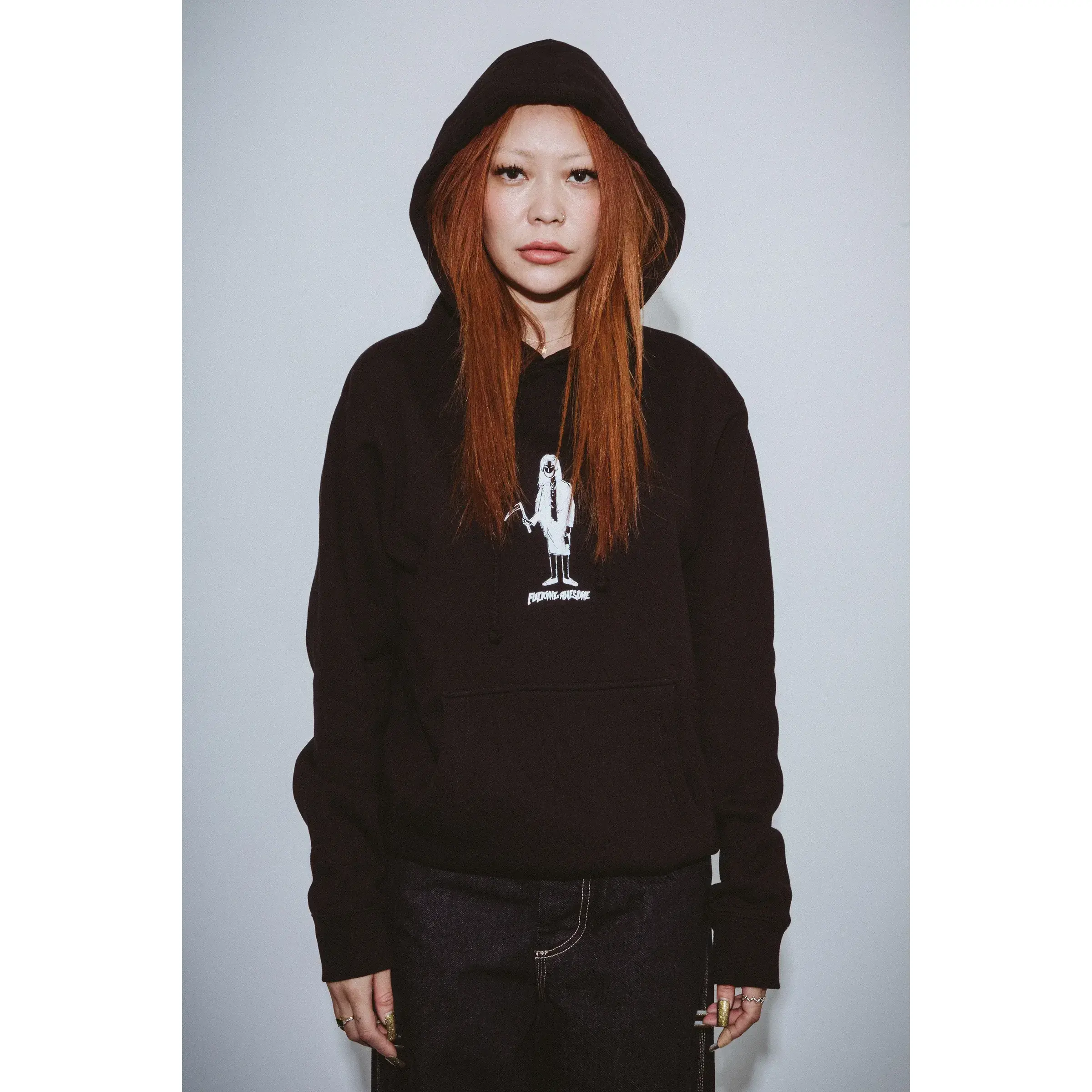 【FUCKING AWESOME】 REAPER GIRL HOODIE (HEATHER GREY) Reaper Girl Hoodie – Fucking Awesome Japan