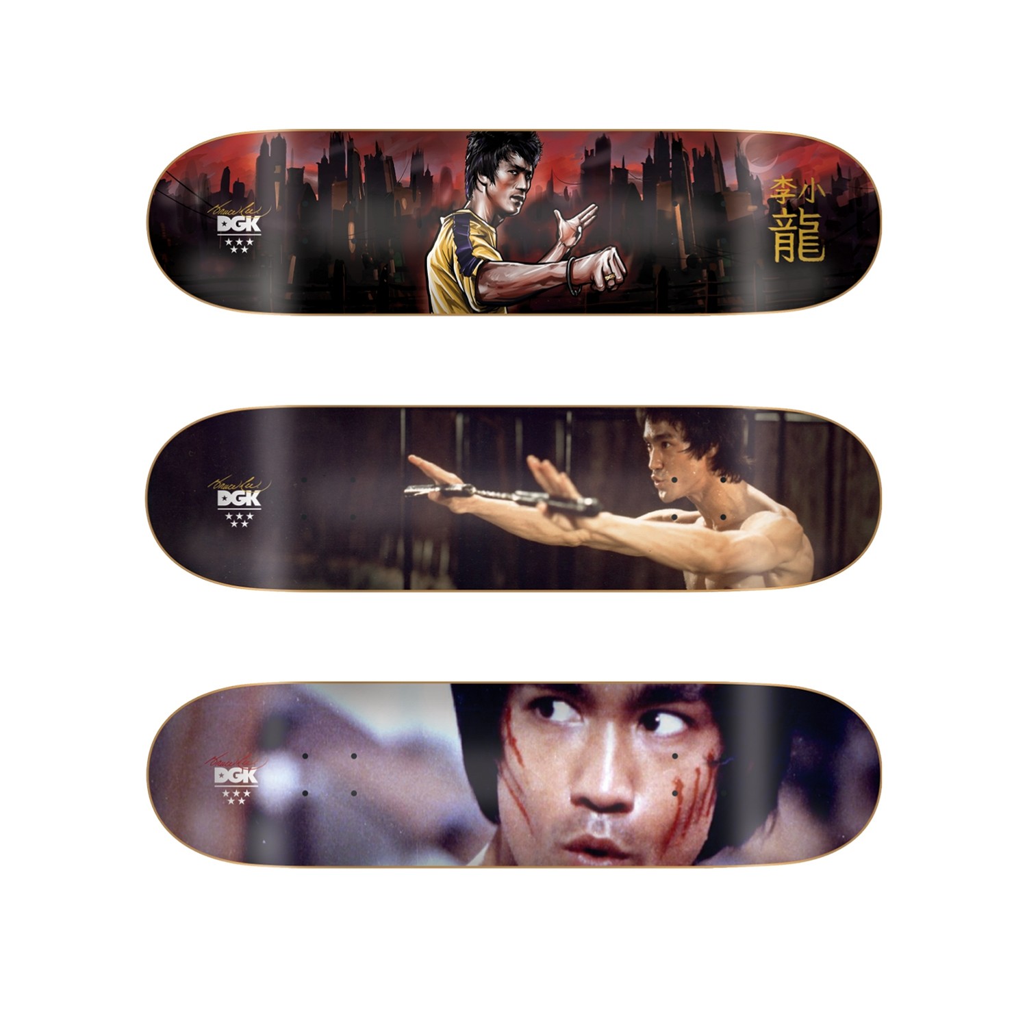 Dgk Skateboard Deck Bruce Lee Warrior 8.25 