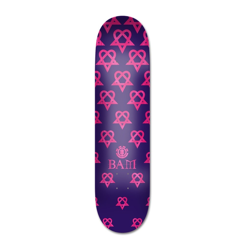 Element Bam Heartagram Quad Purple Decks Pop Shape at TriStar Skateboards