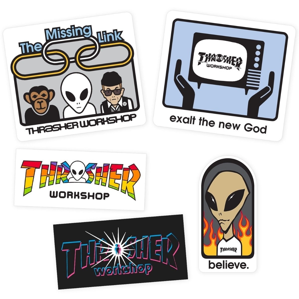 Thrasher X AWS 5 Sticker ACCESSORIES Skate Related Stickers at Tri-Star Skateboards