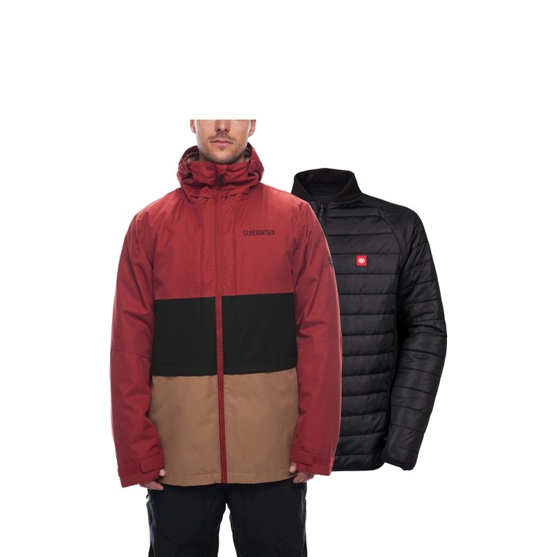 Six Eight Six Smarty Form Jacket - Rusty Red Colorblock