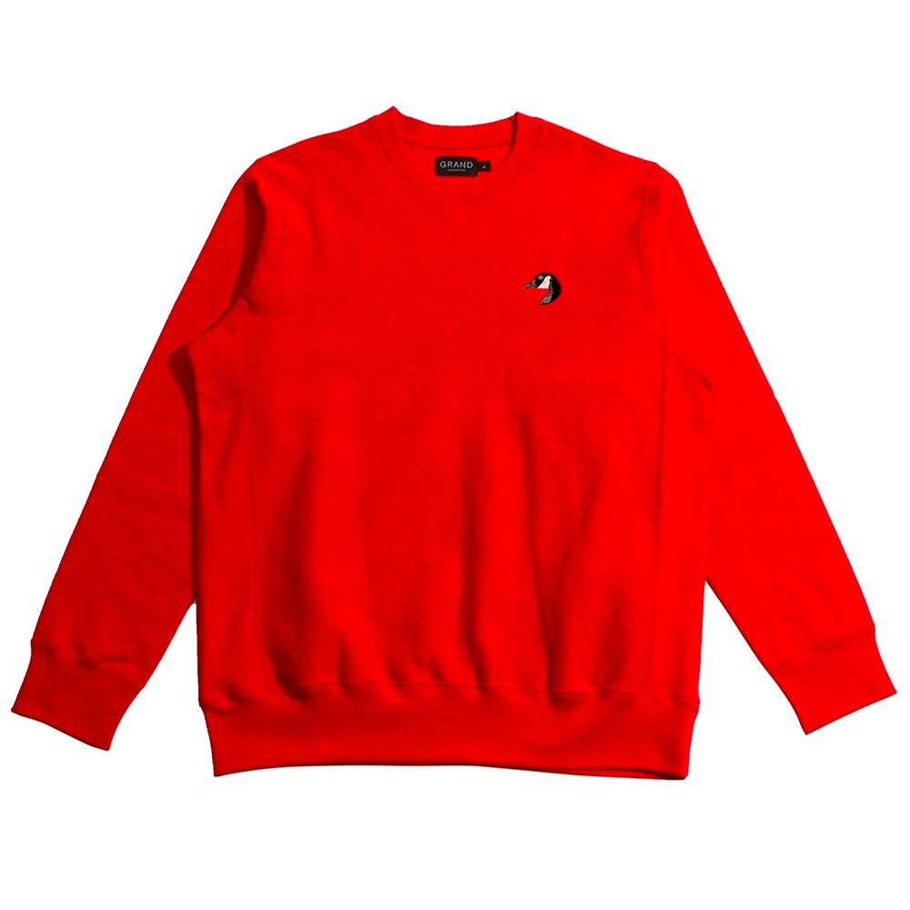 Grand Premium Goose Crew Neck Sweatshirt (Red) Crewneck Sweatshirts at ...