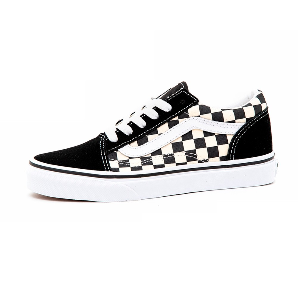 checker vans black and white