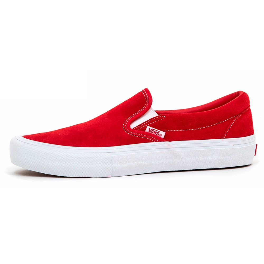 Vans Slip-On Pro (Suede) Red / White VBU Men's Shoes at Uprise
