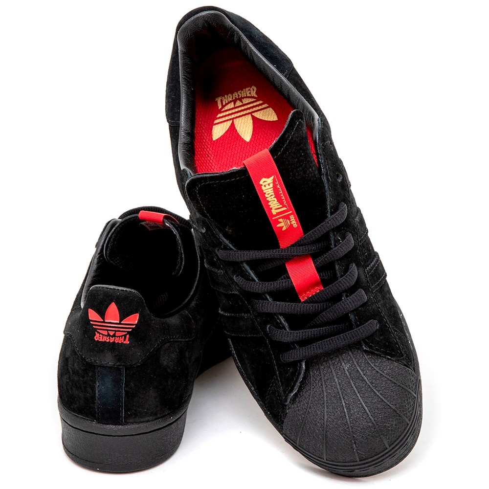 Adidas Superstar ADV x Thrasher (Core Black / Scarlet / Gold Met) Men's ...