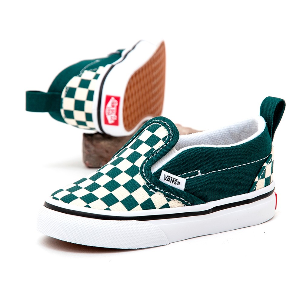 Vans Toddler SlipOn V (Checkerboard) Bistro Green / True White VBU