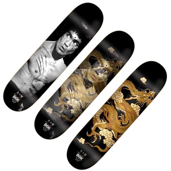 Bruce Lee Holographic Skateboard DGK Golden Dragon Red Lenticular Deck Bruce Lee Holographic Skateboard DGK Golden Dragon Red Lenticular Deck