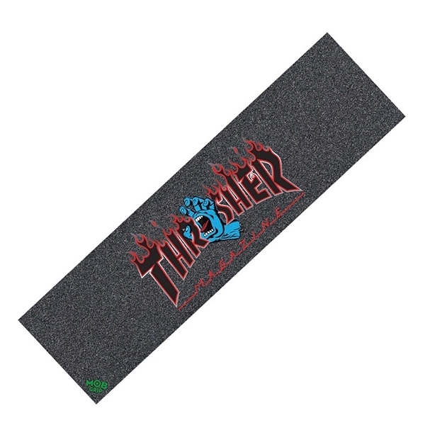 Bande Antidérapante Pour Skateboard Mob Grip X Thrasher - Motif Flammes Jaunes Et Oranges, Dimensions 22,9 X 83,8 Cm - 7