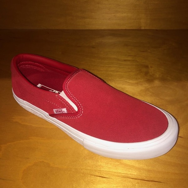 red suede slip on vans