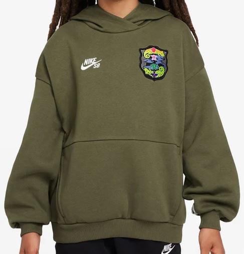 【本物保証 /関税・送料無料】WASTED YOUTH NIKE SB Hoody Nike SB Icon Fleece-Easy On Oversize Hoodie-Black (Youth