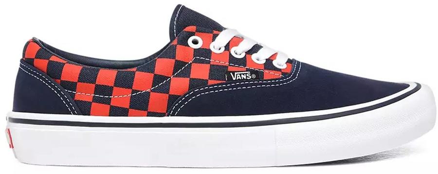 blue and orange checkered vans