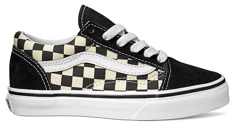 VANS Checkerboard Primary Check Old Skool Black & White Kids Shoes