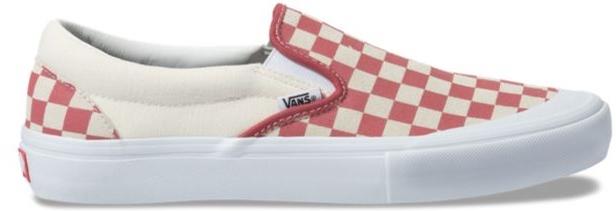 vans red slip on checkerboard
