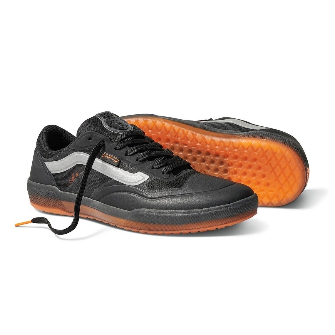black reflective vans