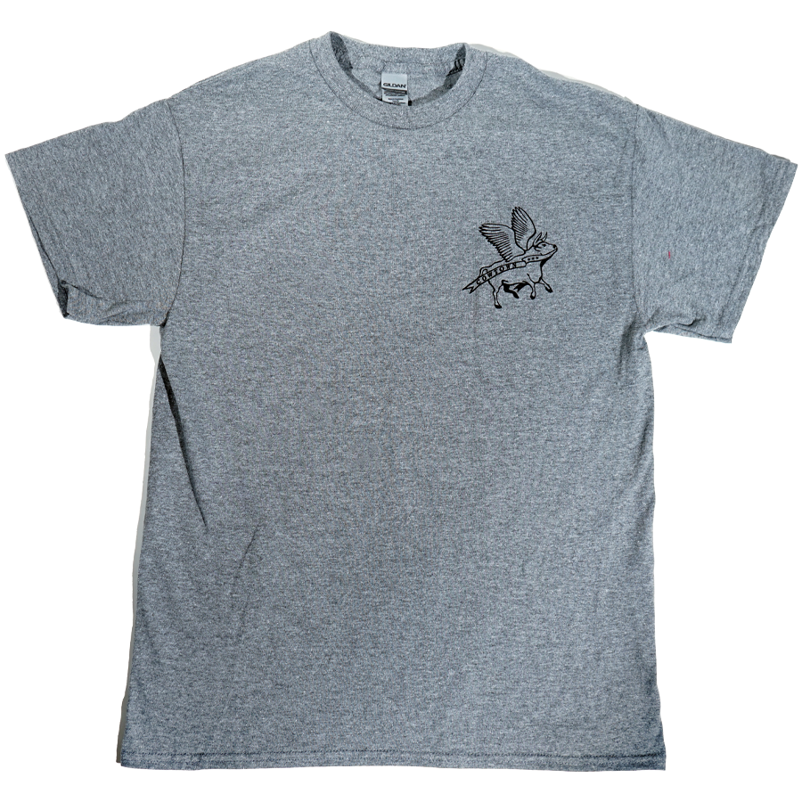 Flying Cow Outline Tee (Graphite Heather/Black)