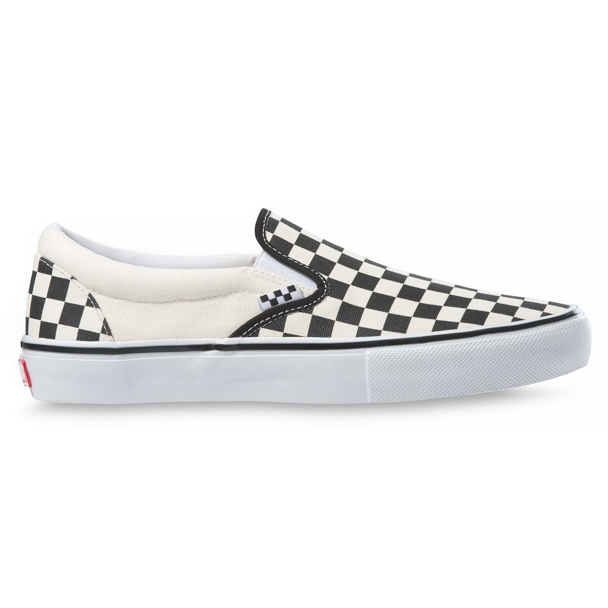 Vans Slip-On Checkerboard Skate Shoe - Black / White