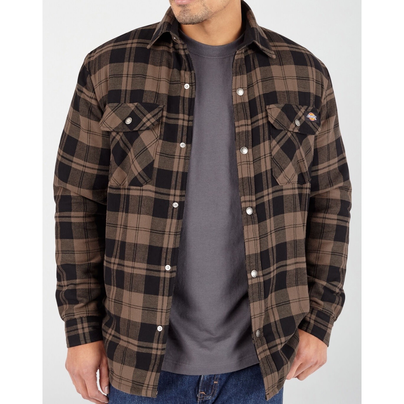 dickies sherpa lined flannel jacket