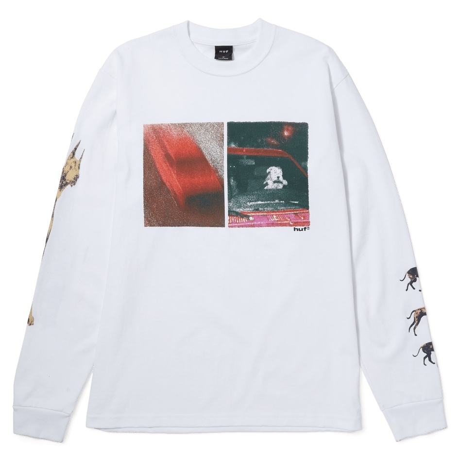 HUF Red Means Go L/S T-Shirt White Tシャツ Cowtown