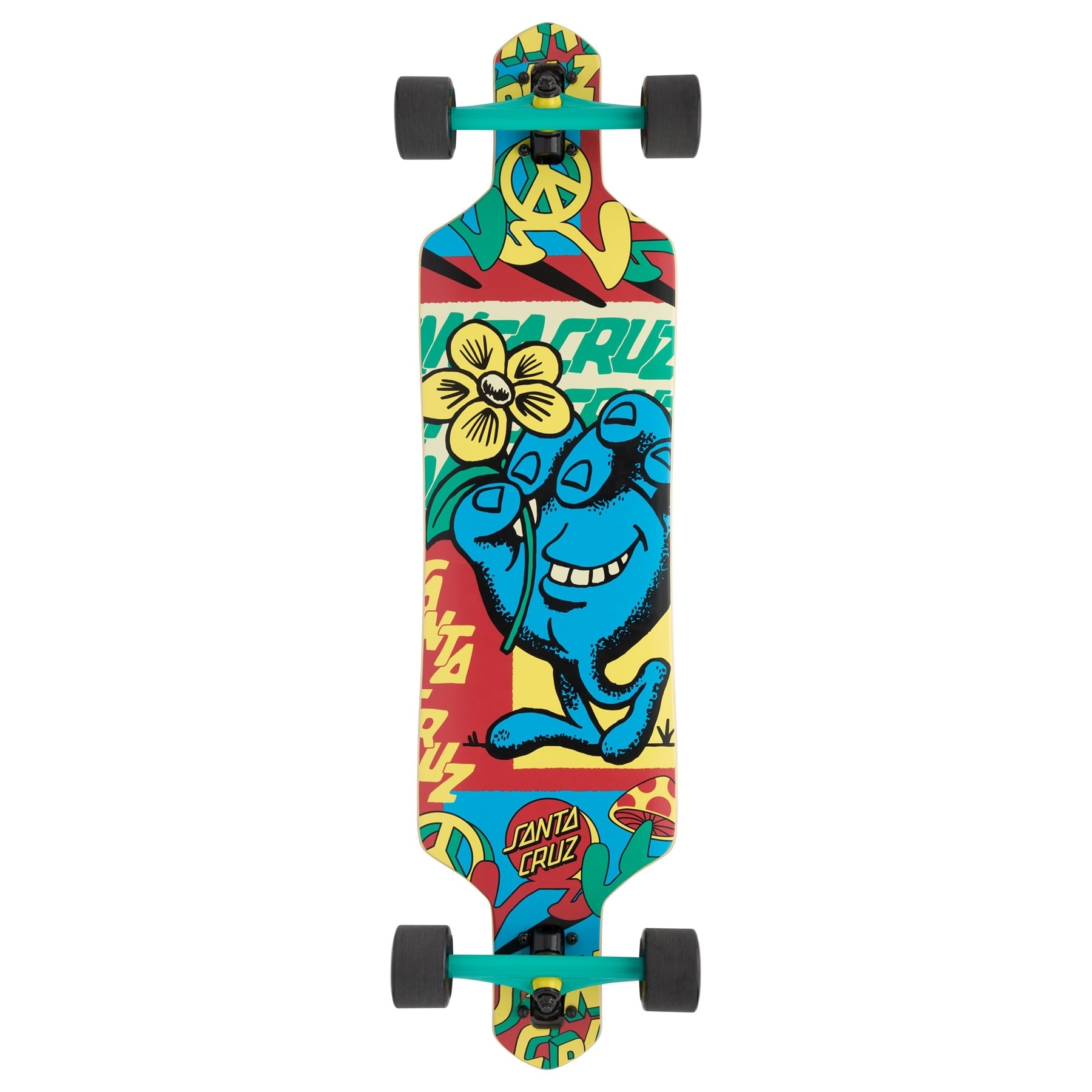 Santa Cruz Skateboard Complete 'Contra Eclipse Drop Down' - 95,3 Cm Lang, Bunt & Ready To Ride