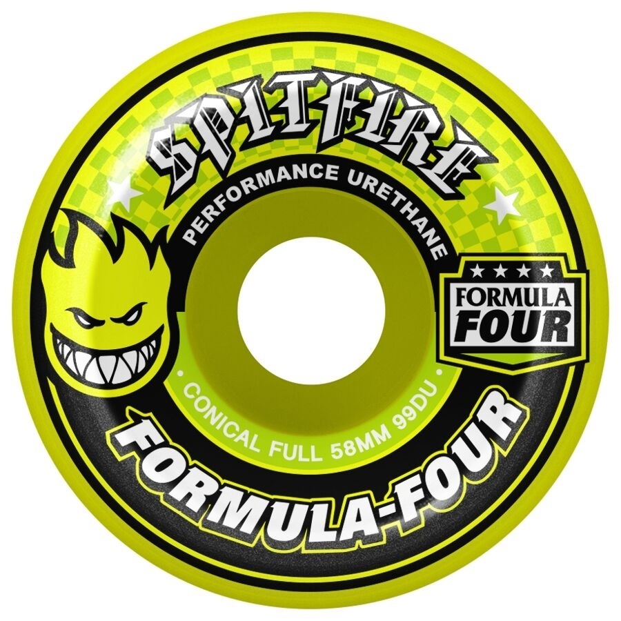 スケートボード SPITFIRE F4 99D CONICAL YELLOW 52mm SPITFIRE 52, 53, 54mm : F4 99D Conical ( Yellow Print) 52
