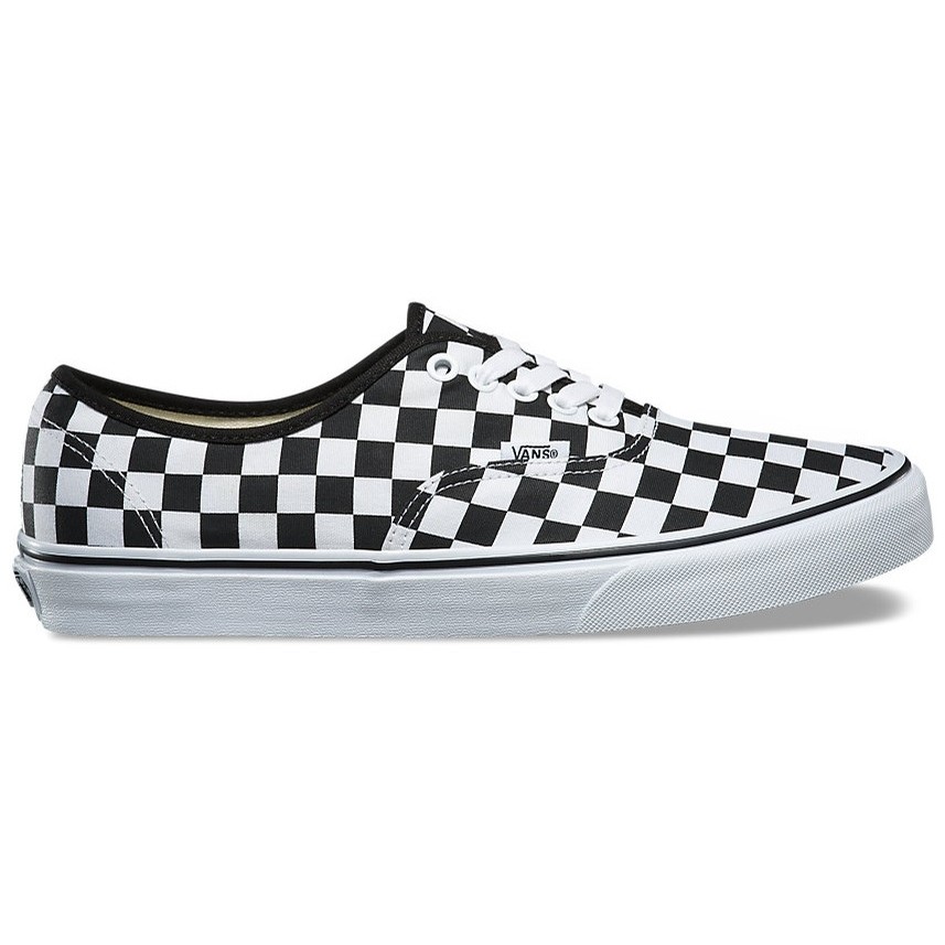 black and black checkerboard vans