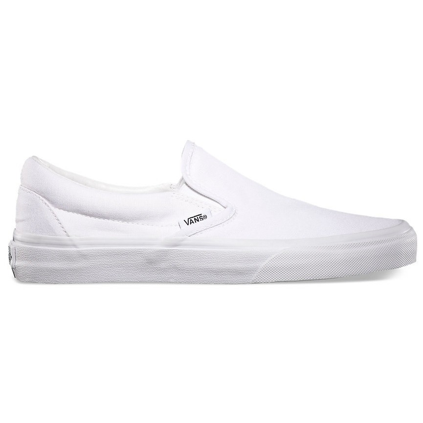 vans classic slip on true white