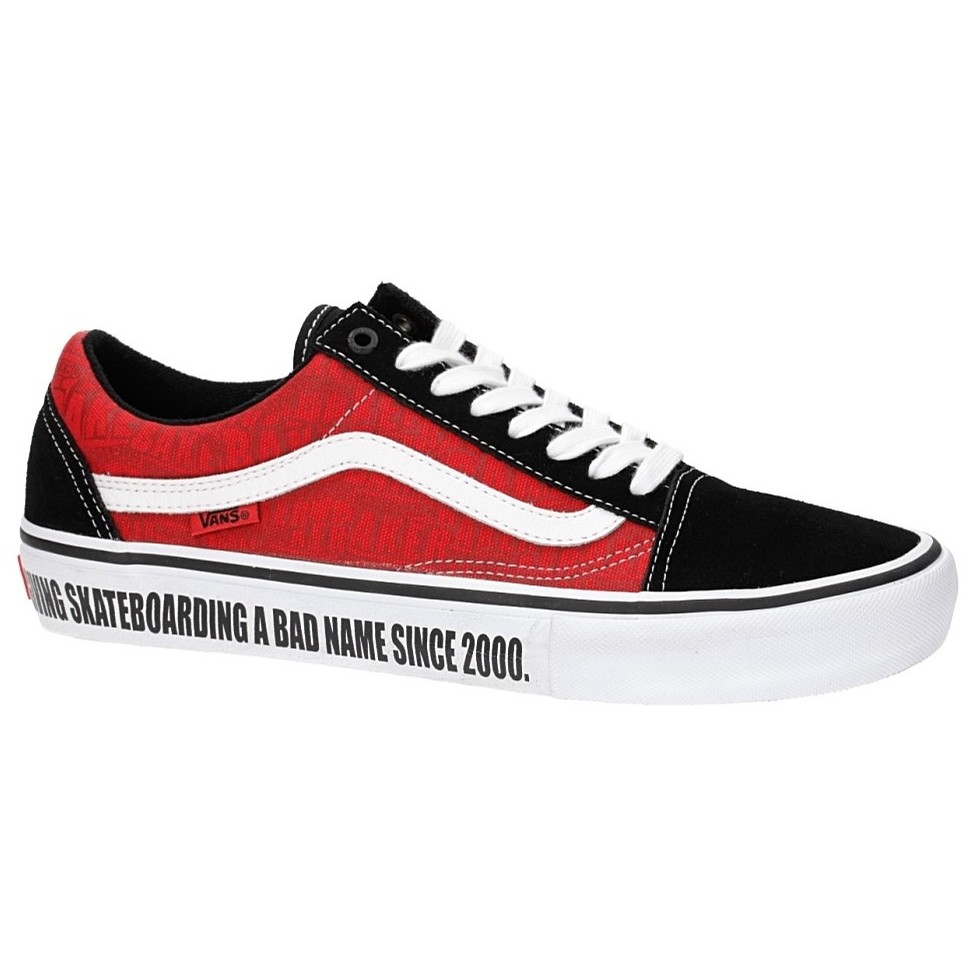 red and black vans