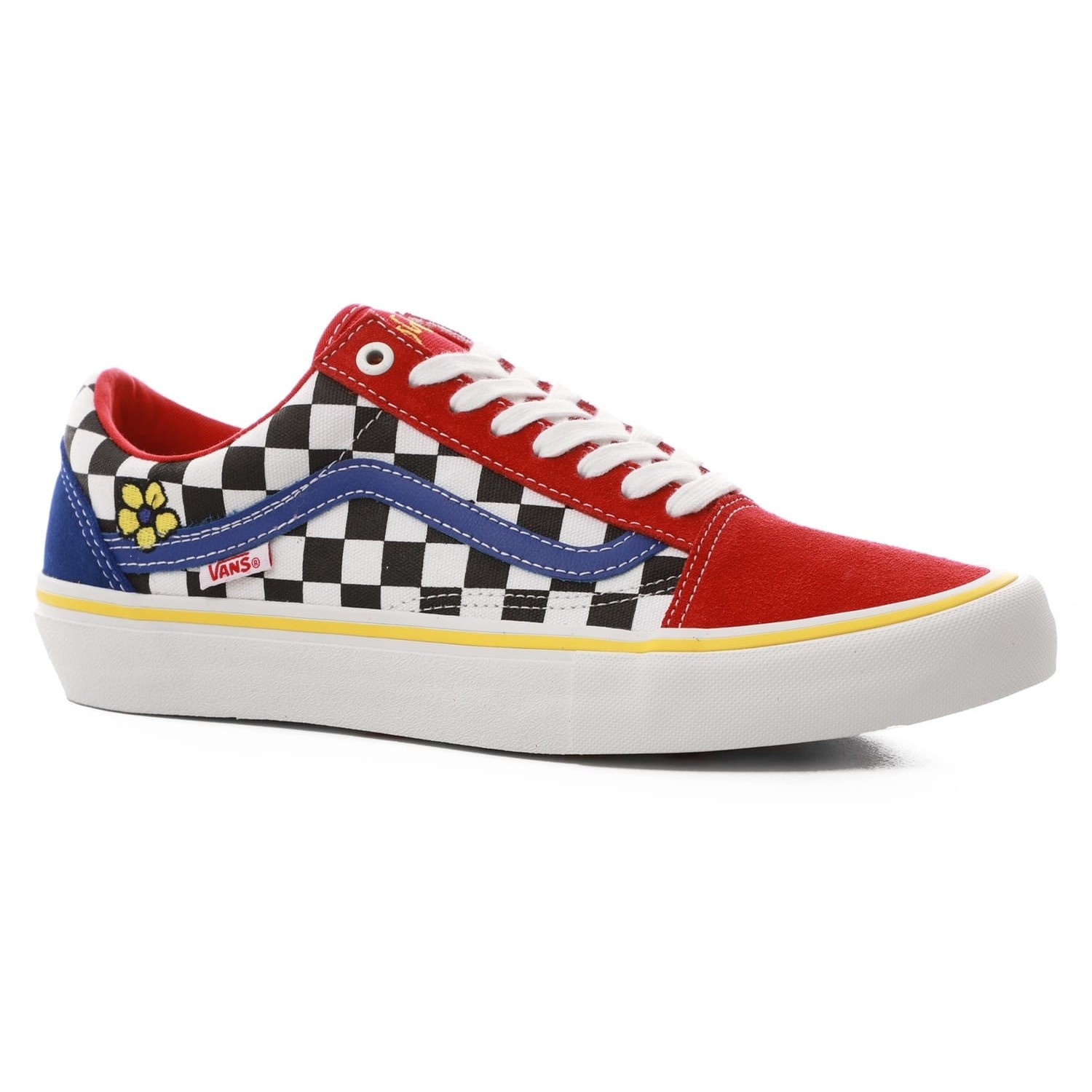 vans checkered red and blue