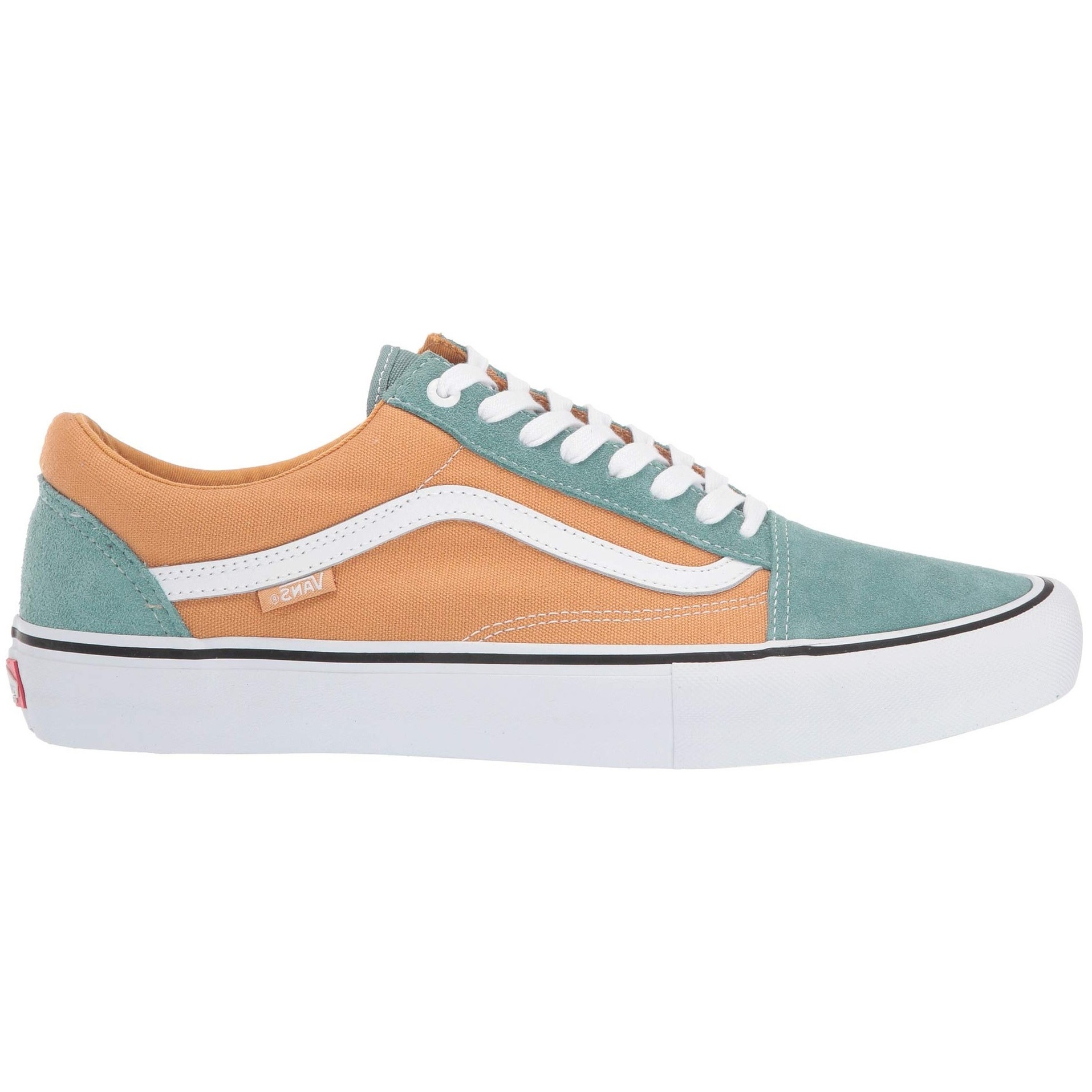 tan and blue vans