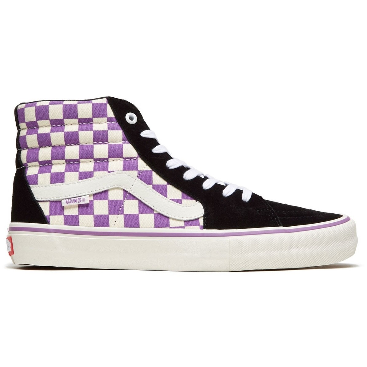 black checkered high top vans