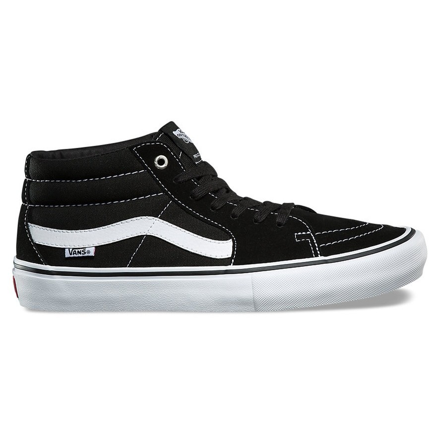 vans sk8 mid pro black white