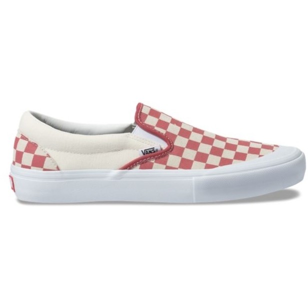 maroon checkered slip on vans